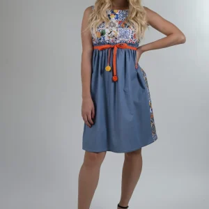 SICILY STYLE – ABITO JEANS E STAMPA MAIOLICHE