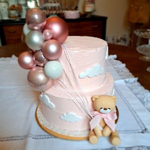 Torta Orsetta e Palloncini cipria