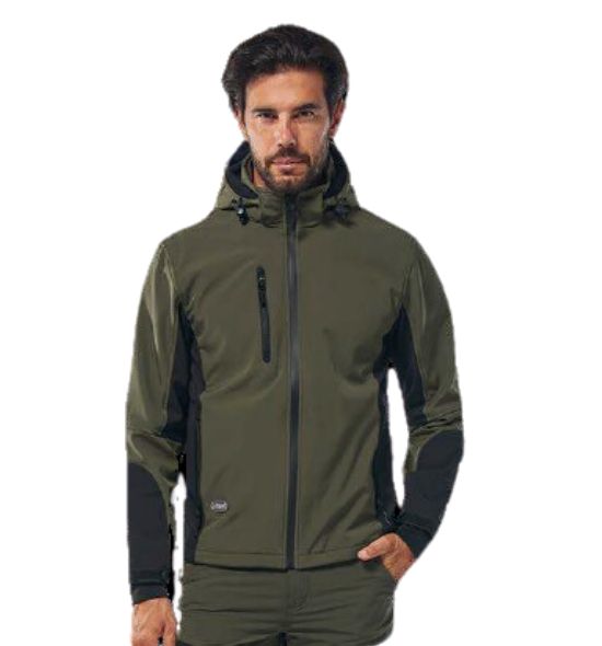Giacca da lavoro 320 gr in soft shell resistente all’acqua e al vento. Modello Uragan Logica - immagine 2