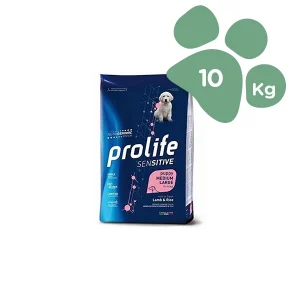 Crocchette per Cani cuccioli Prolife Sensitive Puppy Taglia Media/Grande Gusto Agnello 10kg