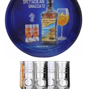 Vassoio Amaro Del Capo + Bicchieri 6pz Amaro del capo