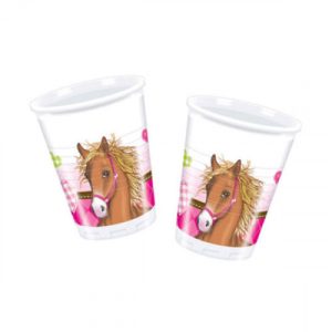 8 Bicchieri tema Cavallo Femmina